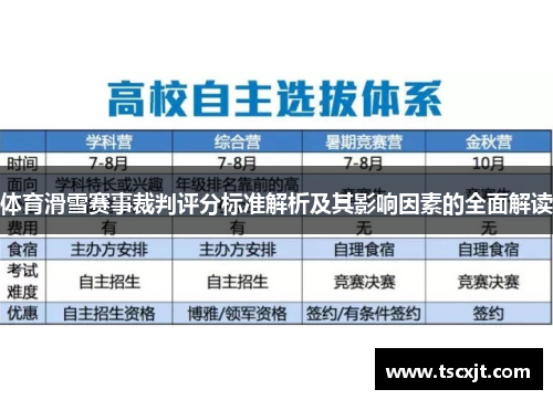 体育滑雪赛事裁判评分标准解析及其影响因素的全面解读